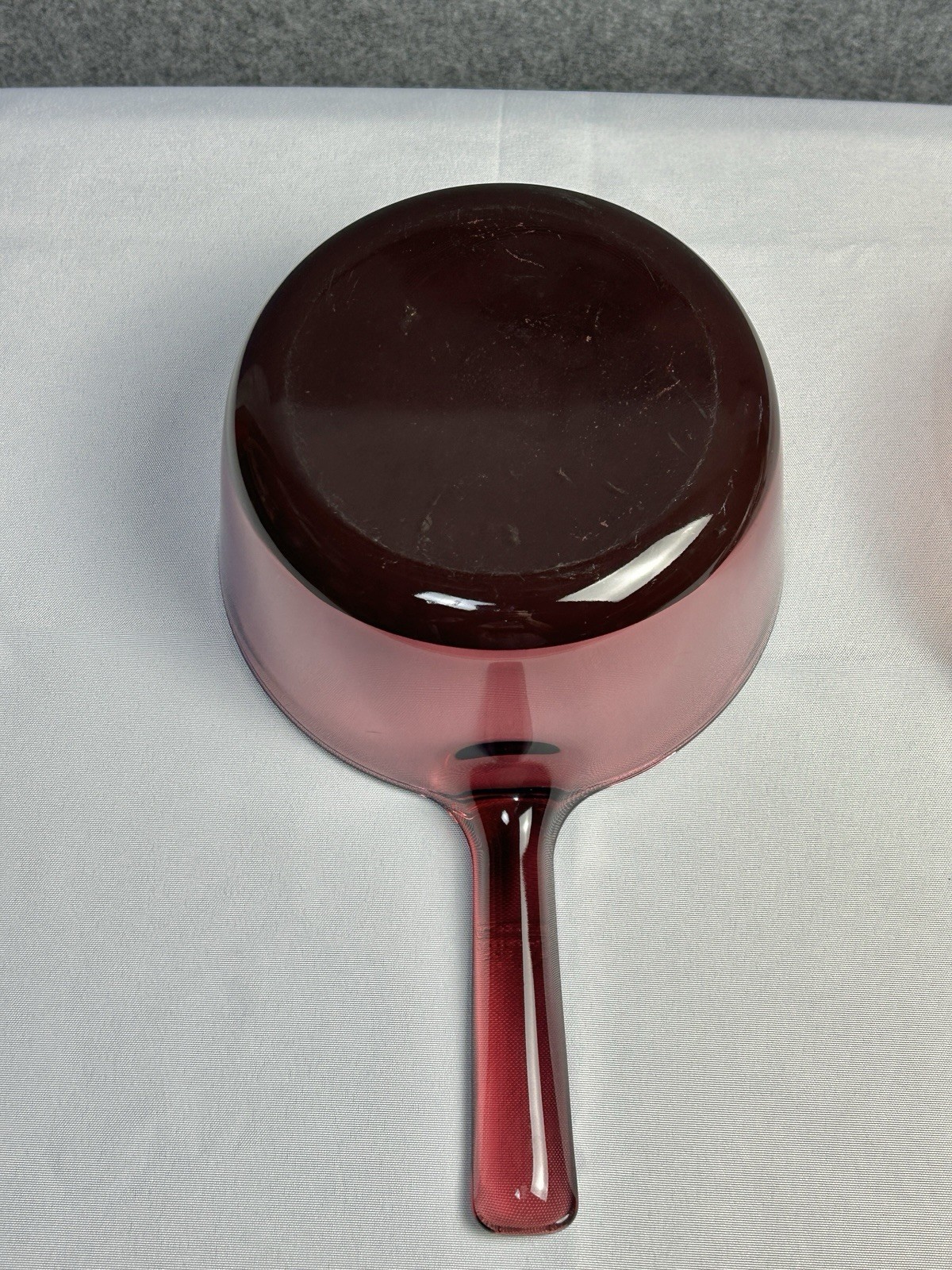 Vtg Corning Ware Vision Cranberry Glass 1L Sauce Pan Non-Stick Bottom Pyrex Lid