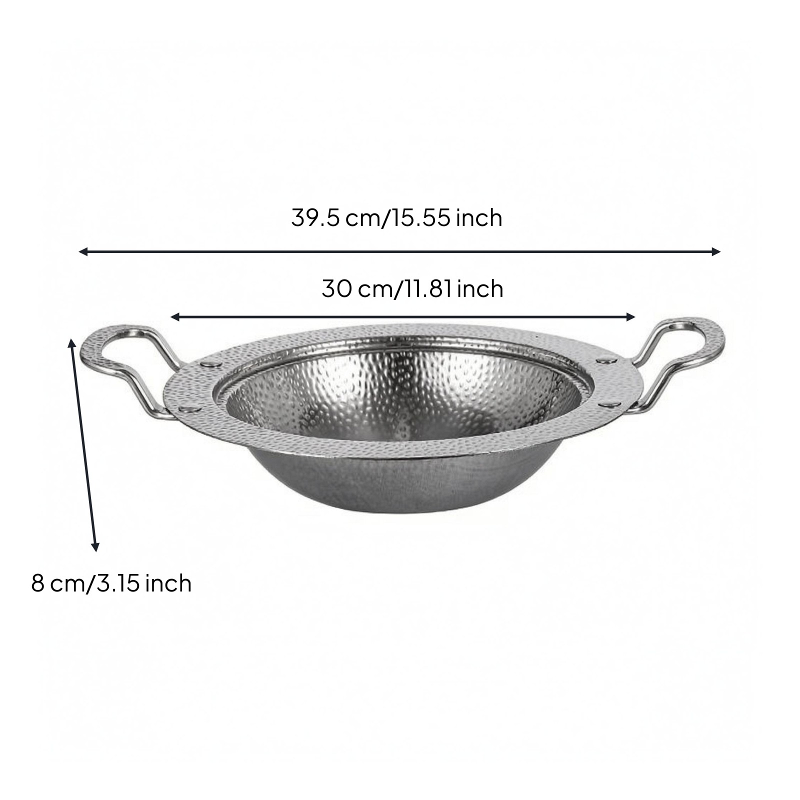 Round Stainless Steel Serving Pan One-Piece Construction for Cooking