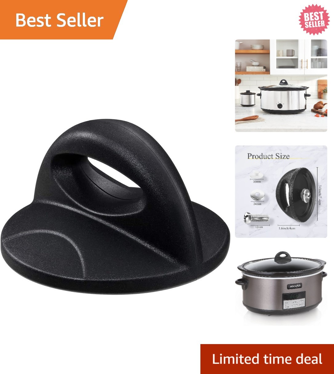 Heat Resistant Universal Pot Lid Handle – 3 Inch Knob for Convenient Cooking