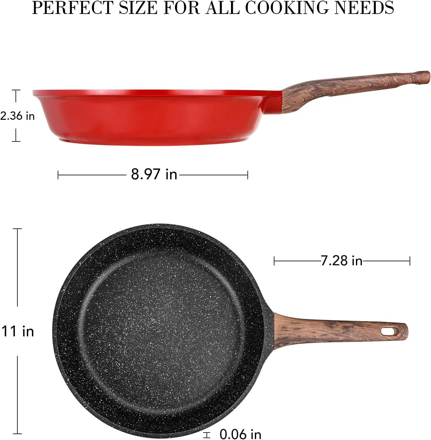 Nonstick Frying Pan Skillet, 11-inch Non Stick Granite Fry Pan Egg Pan Omelet Pa