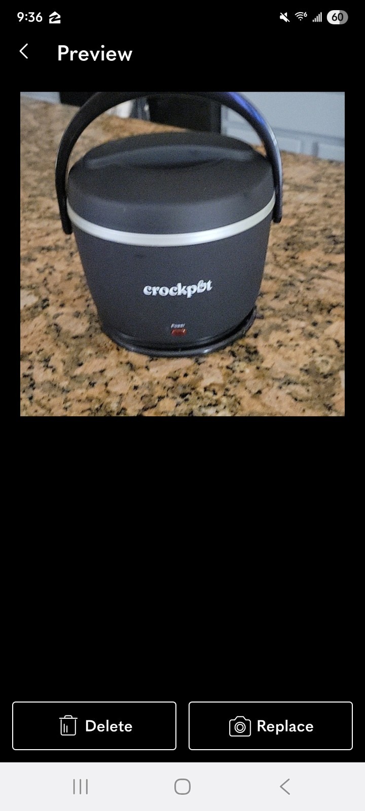 Black crock-Pot Electric Lunch Box, Portable Food WareGo, 20-OZ
