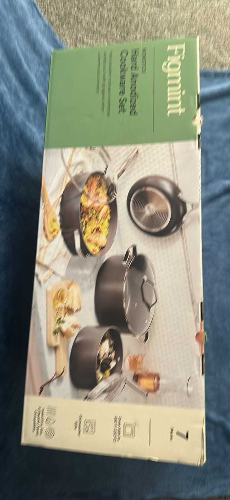 7pc Nonstick Hard Anodized Aluminum Cookware Set Dark Gray – Figmint