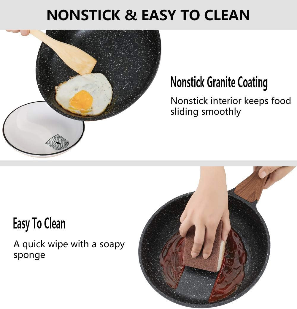 ESLITE LIFE Frying Pan Set Nonstick Skillet Set Egg Omelette Pans, Healthy