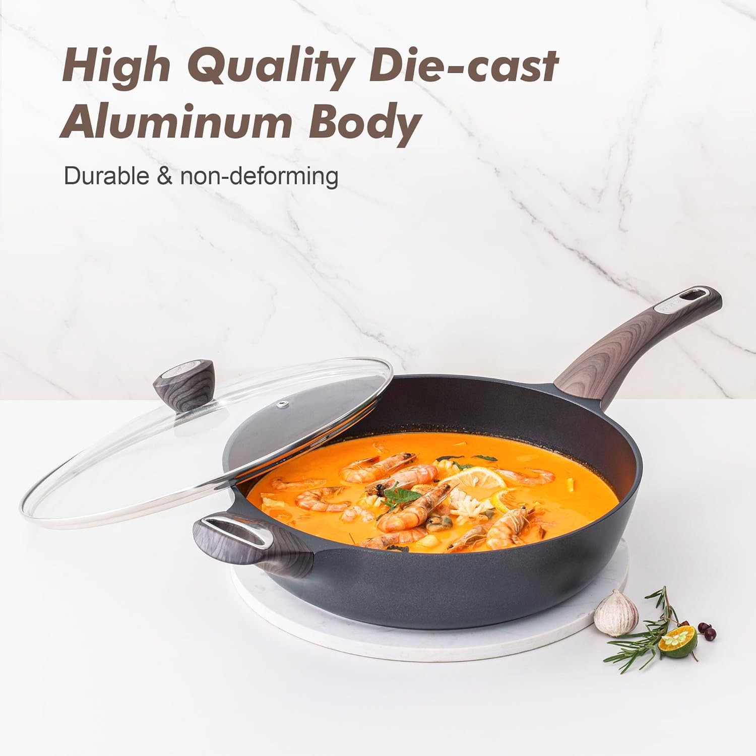 SENSARTE Pots and Pans Set Non stick, Non toxic Healthy Induction Cookware Sets,