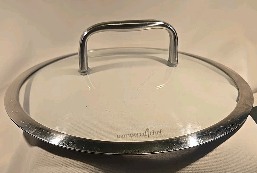Pampered Chef 11″ Stainless Steel Skillet Replacement Glass Lid ONLY