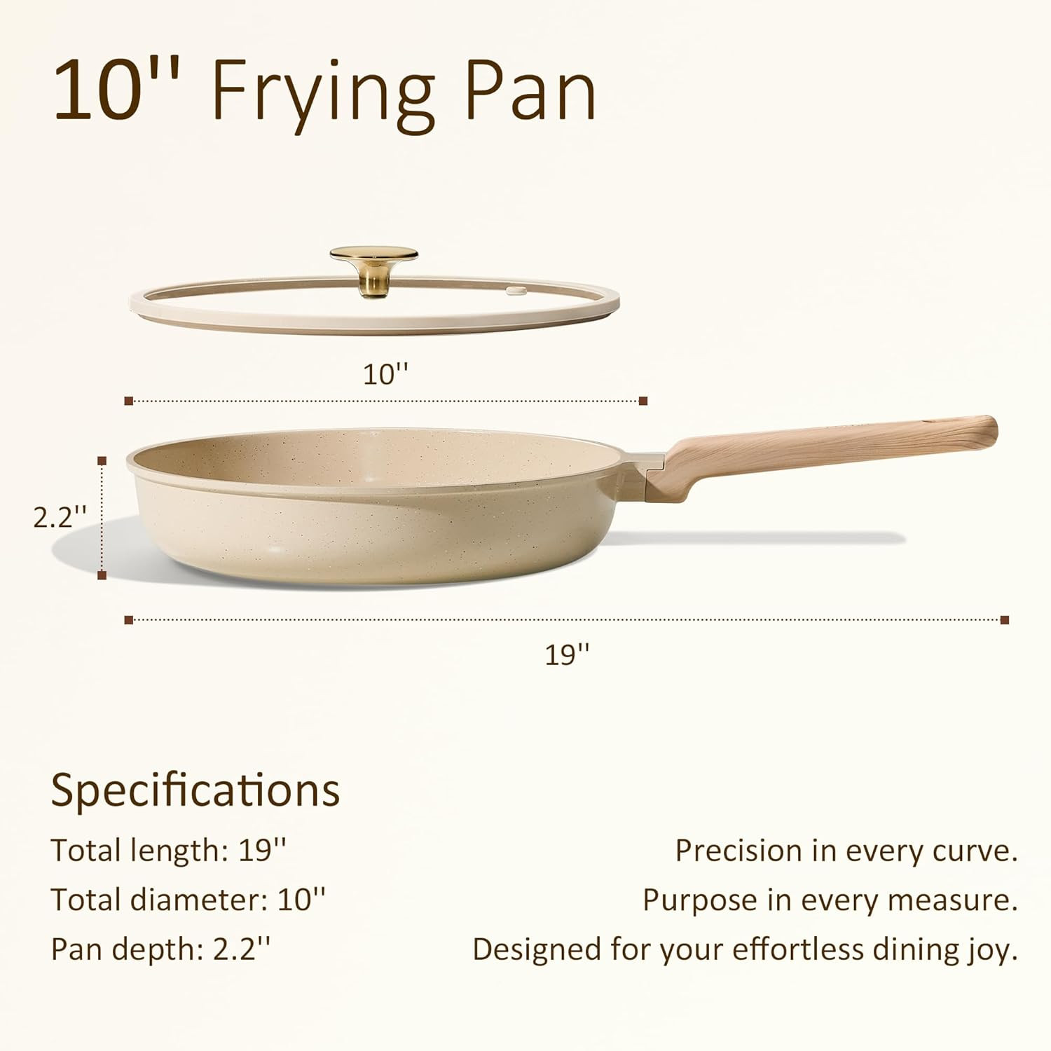 10″ Frying Pan Set, Ceramic Frying Pan, Non-Toxic PTFE & PFOA Free Fry Pan & Ome