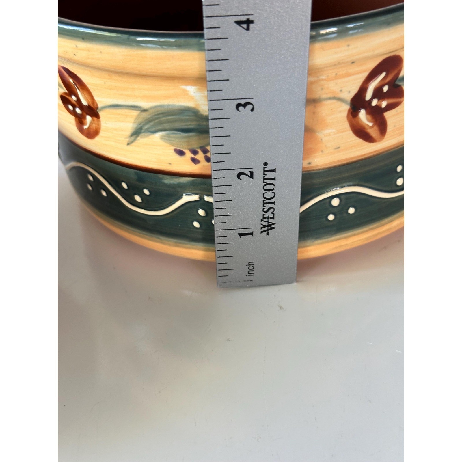 Hand Painted Ceramic Dish Mediterranean Style PotteryLidded Bowl, Rustic Kitchen