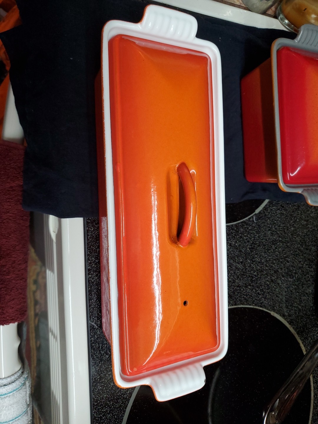 Le Creuset Vintage Cast Iron Volcanic Orange Pâté Terrine No.28