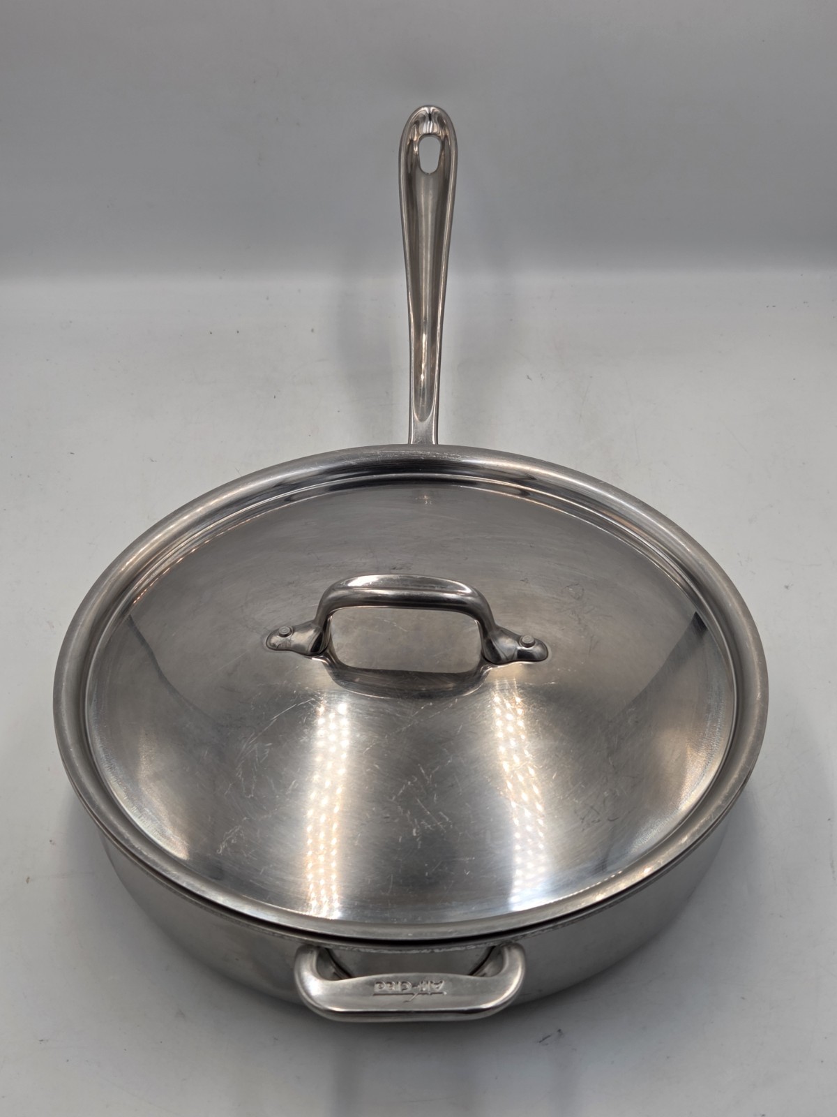 Lot Of 2 ALL CLAD Stainless Steel Saute Fry Pans 8″ and 11″ Very Nice U.S.A