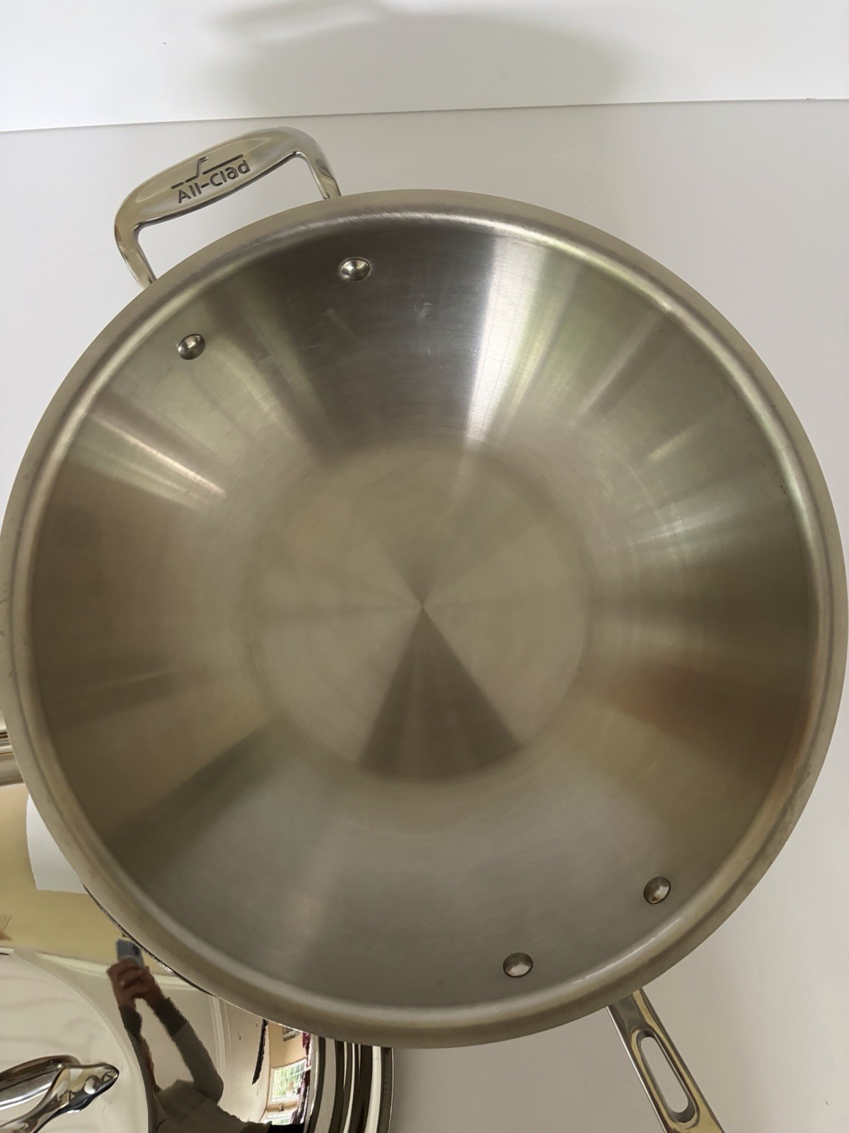 All Clad Metalcrafters Copper Core 12” 4 Qt Saucier Pan + Dome Cover EUC!