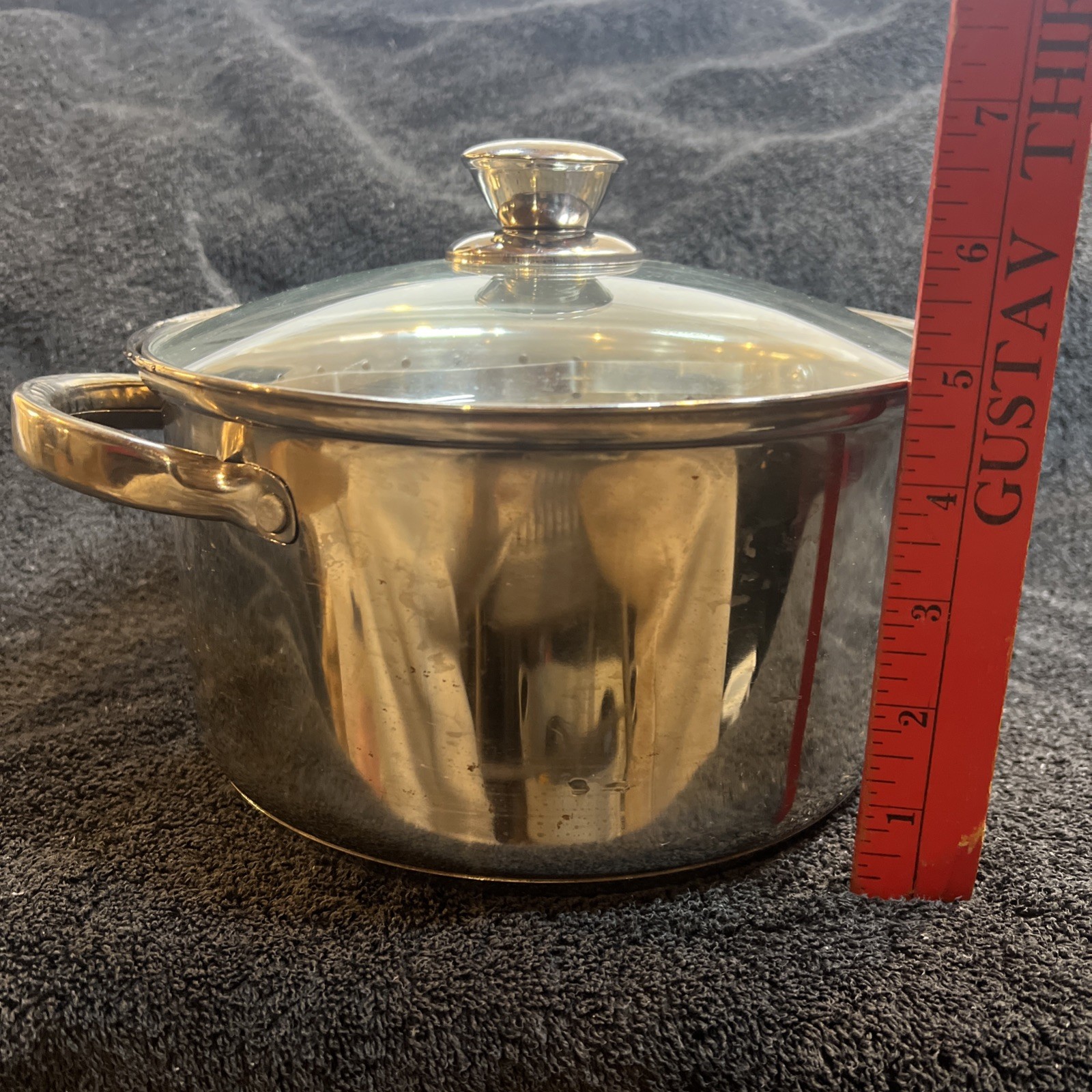 Stainless Steel 4-Quart Steamer Pot with Glass Lid, pot, insert and lid
