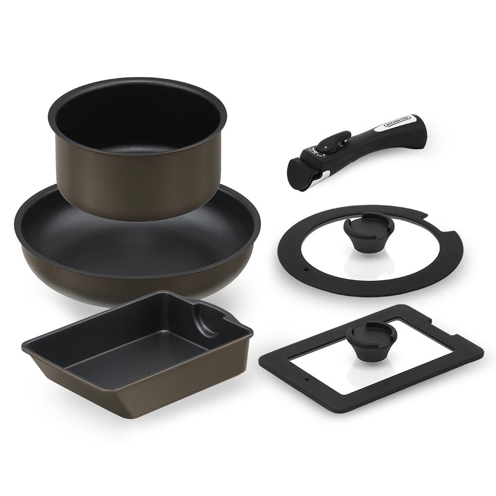 IRIS OHYAMA Frying Pan 6-Piece Set, Diamond Coated Pans, Includes Multi-Egg Pan