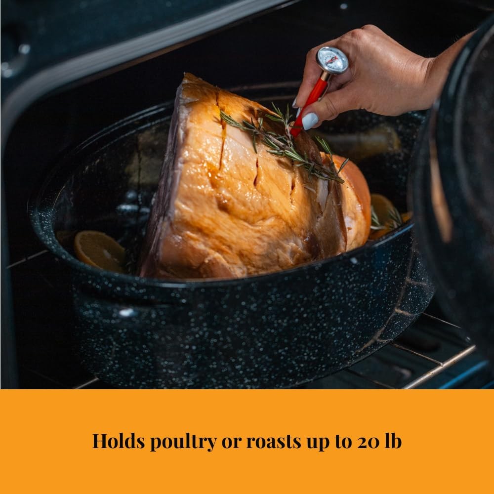 19 in Oval Roaster Set (10pcs), includes Lid, Rack, 2 pack brining bags, oven…
