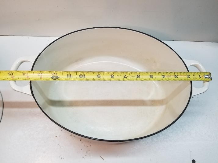 Le Creuset Oval Casserole Cocotte 31cm 6.3L White Enamel Cast Iron