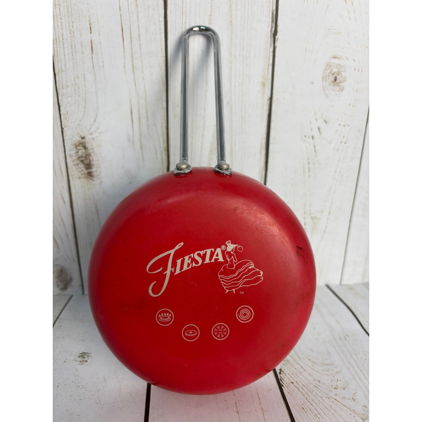 Fiesta Red Non-Stick Small Frying Pan Skillet Stainless Steel Handle 5.25″