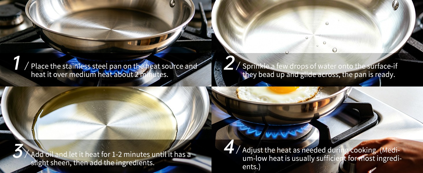 12 Inch/ 4.5 QT 5-Ply Stainless Steel Saute Pan with Glass Lid | Compatible with