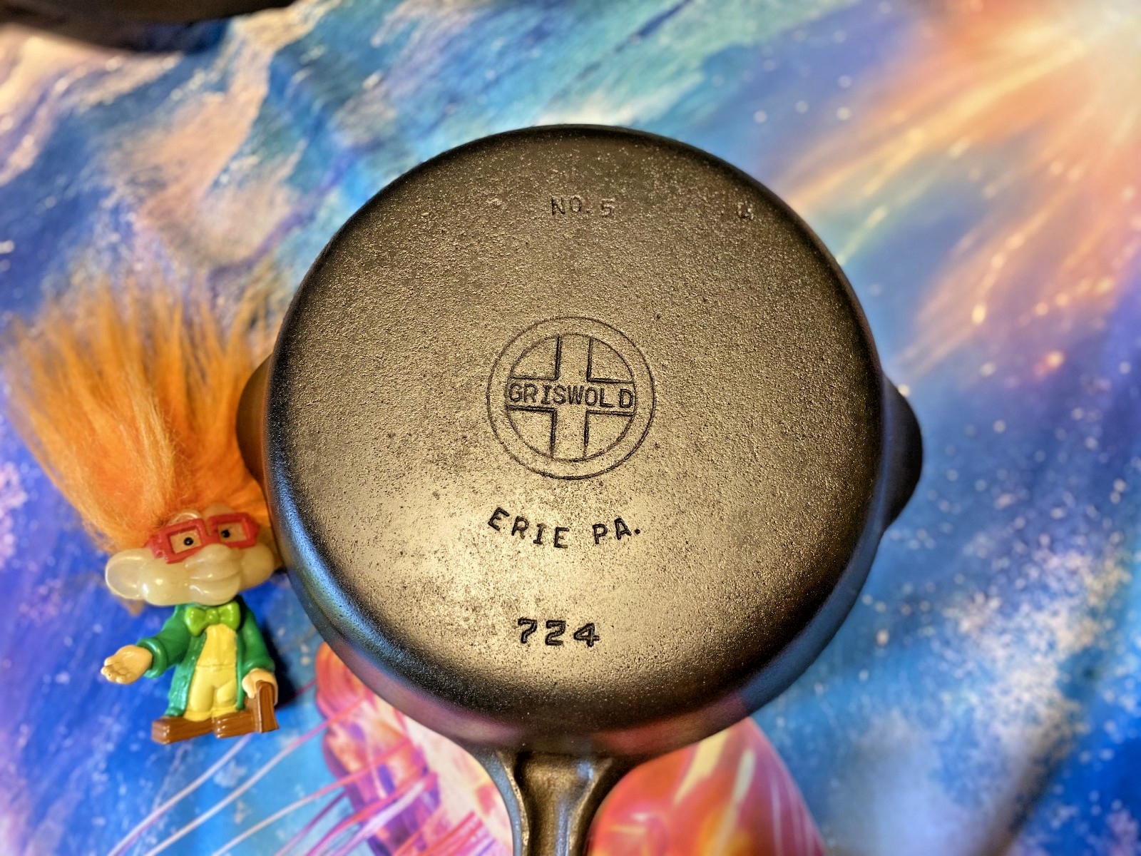 GRISWOLD Cast Iron Skillet 5 Grooved Handle 724 Cast Iron pan