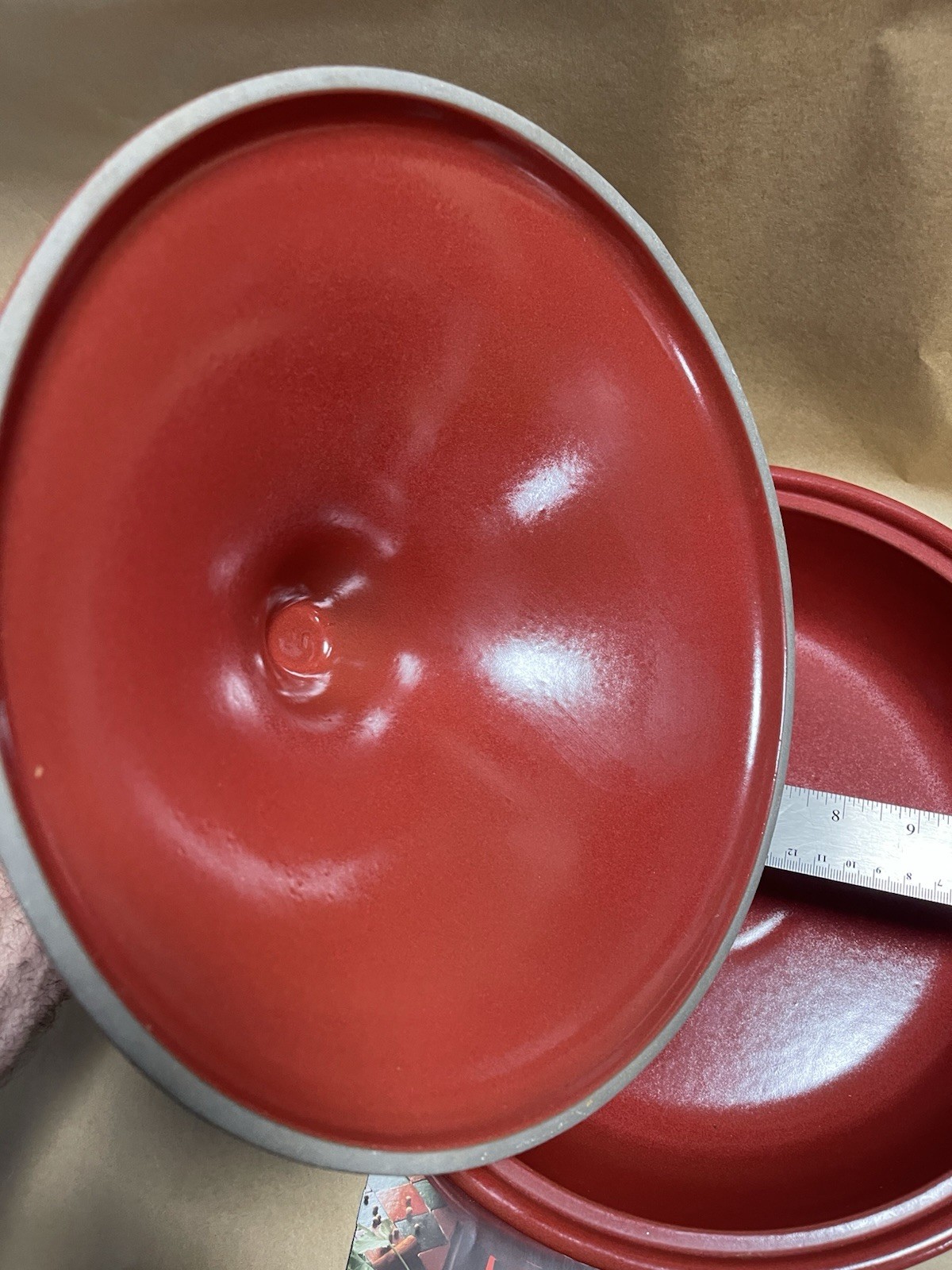 Emile Henry Large Tagine w/ Recipe Deck – 12.5″ Wide – France Moroccan Red EUC