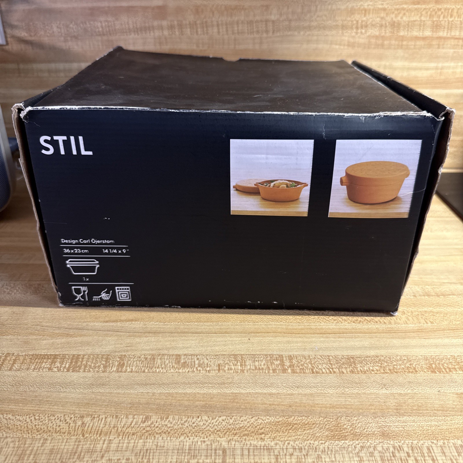 Ikea STIL Design Carl Ojerstam Clay Covered Pot/Dish 36cmx23cm (14 1/4” x9”)