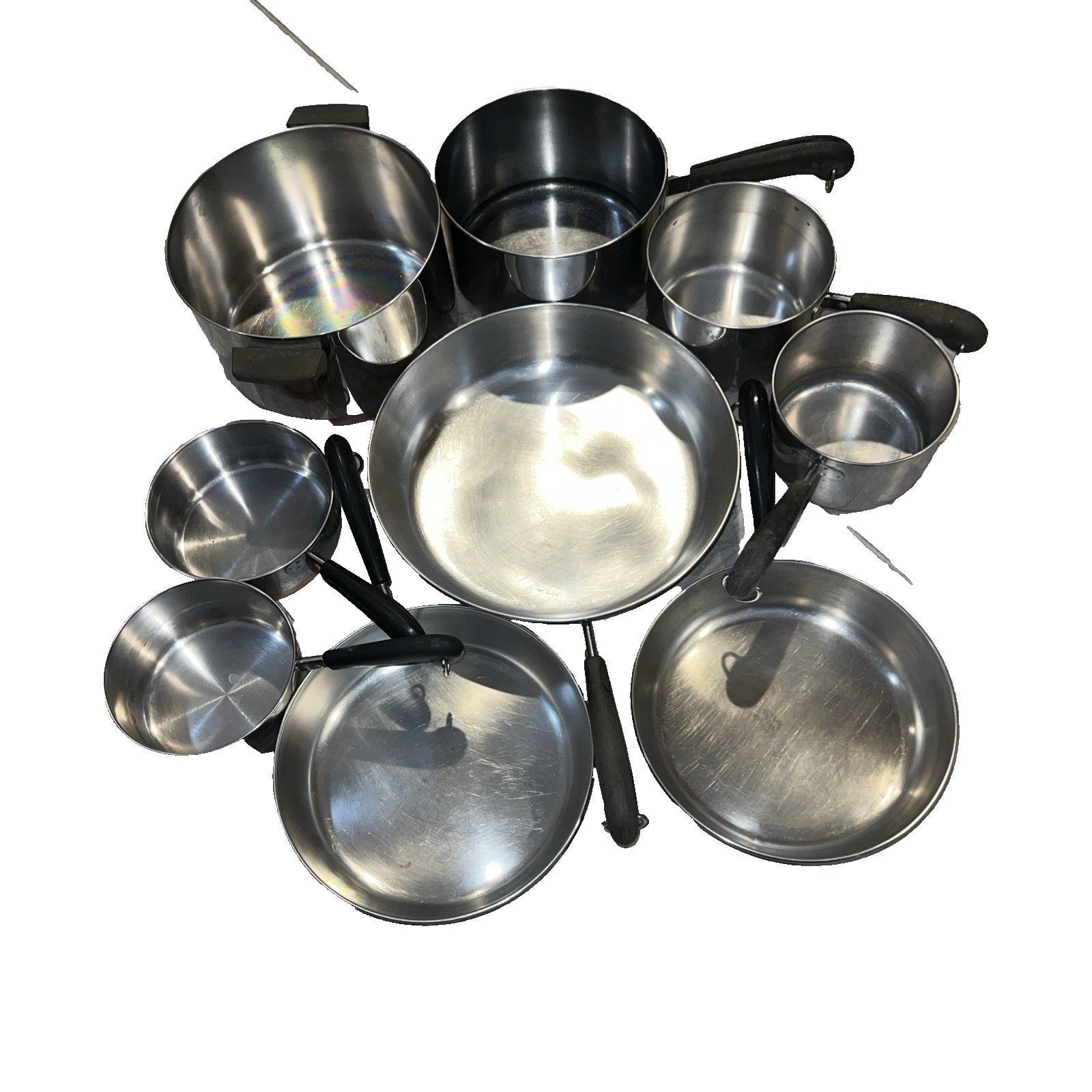 Vintage 1801 Revere Ware Set – Skillets Sauce Pans Stock Pot 9 pieces
