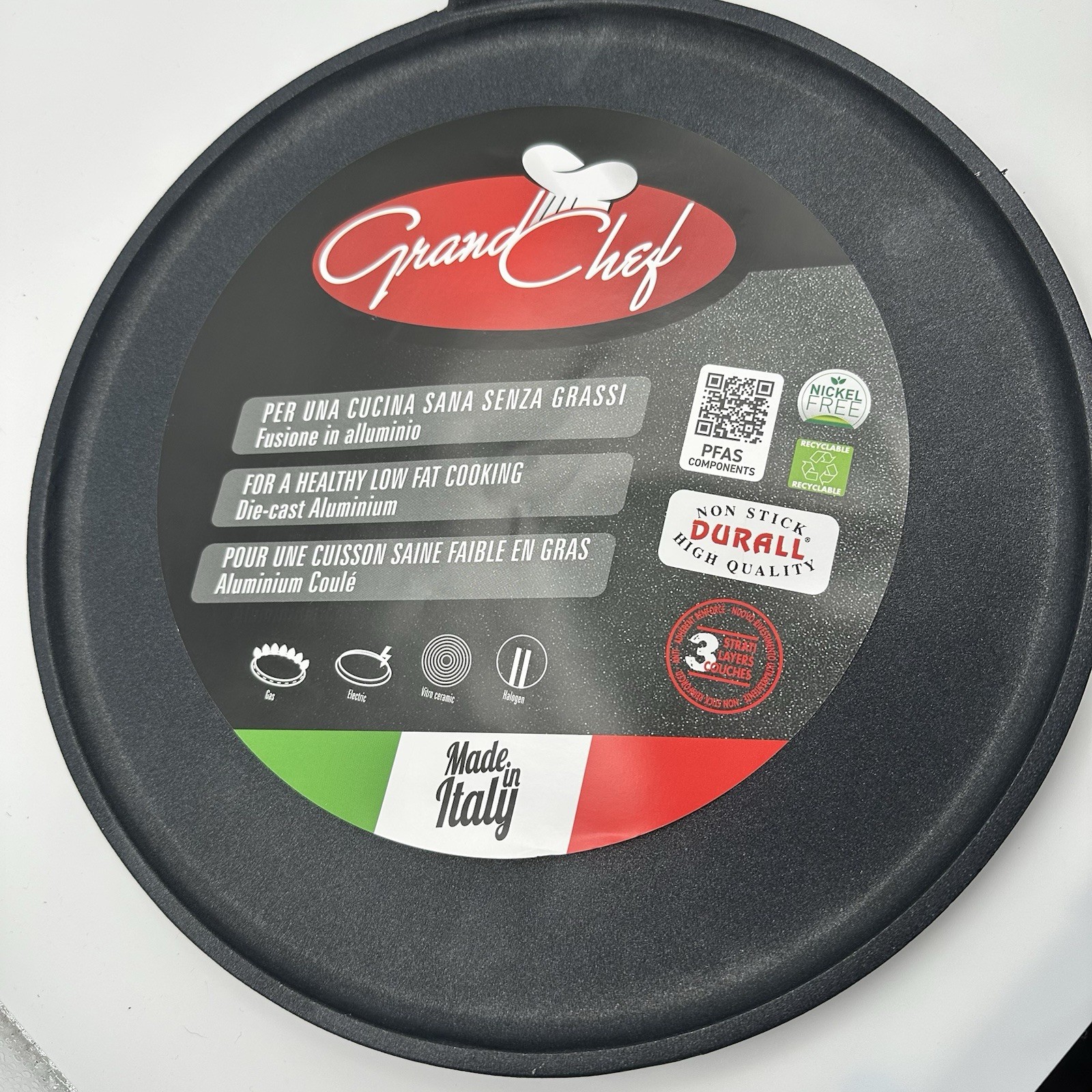 ROCH GUSS Grand Chef 30cm 12”Large Flat Crepe Griddle Pan Made ITALY NEW