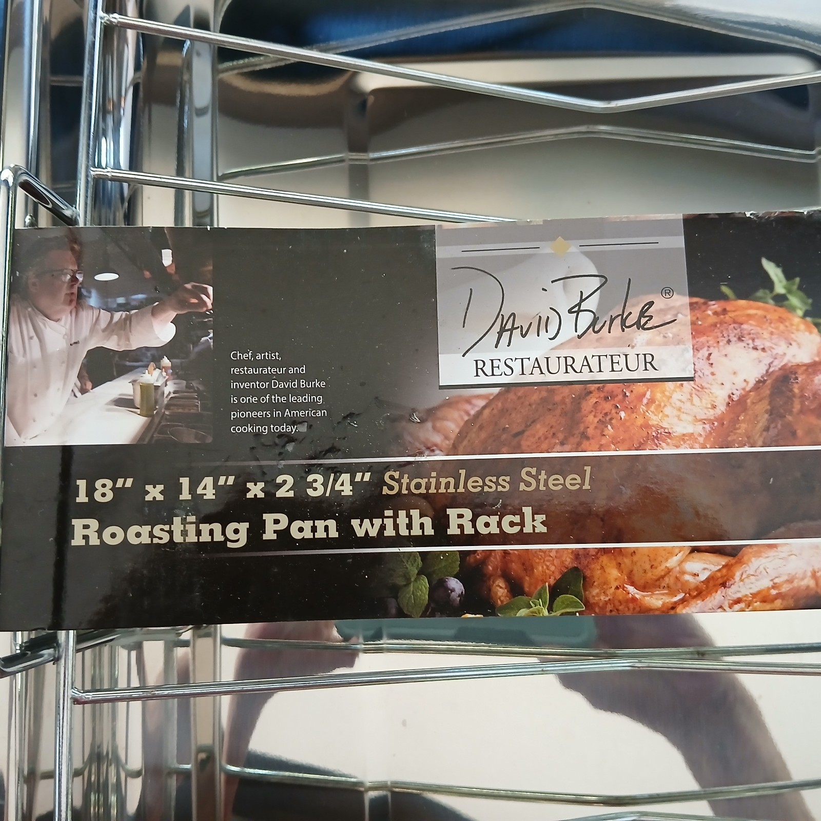 Roasting Pan w/ Rack David Burke Commercial Grade Stainless 18 X 14 X 2 3/4 NEW