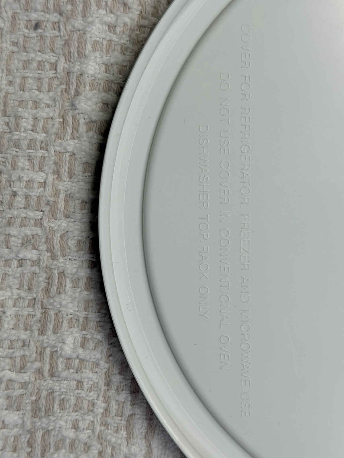 Corning Ware F-5-PC French White Round Plastic Replacement Lid