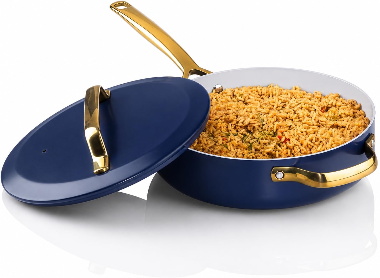 Gotham Steel 4Qt Large Nonstick Saute Pan with Lid 12 Inch Deep Frying Pan