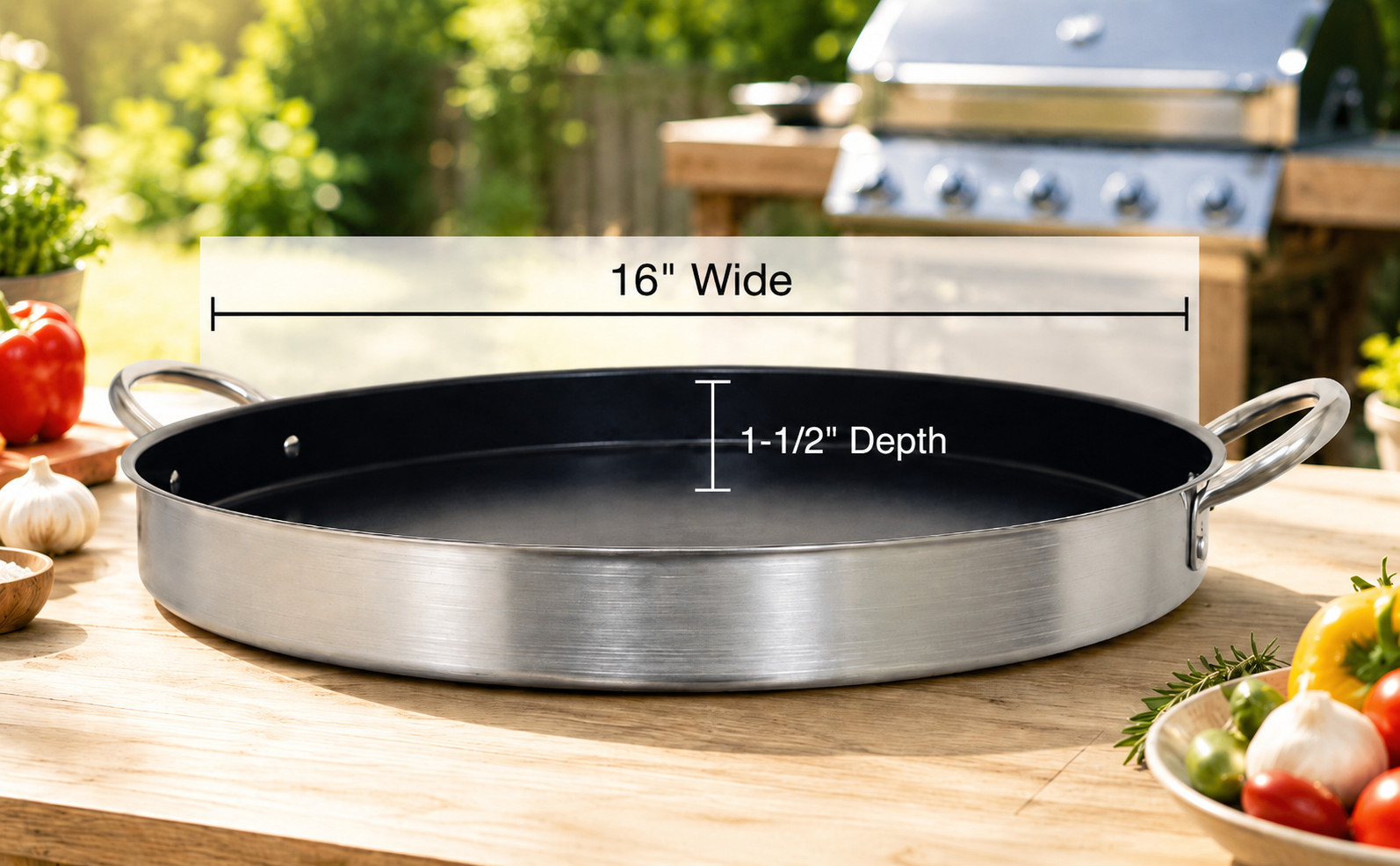 16” Stainless Steel Flat Comal Griddle – Round Non-Stick Grill & Frying Pan