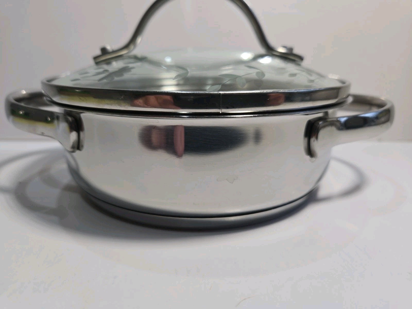 Princess House Etched Lid 1/2 Qt Pan 18/10 Stainless (5 1/2 x 1 3/4 in)