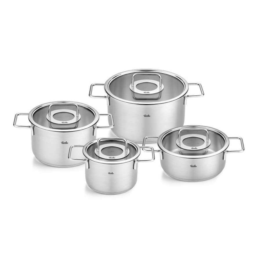 Fissler Pure Collection – Set of 4 pots + saucepan lid glass
