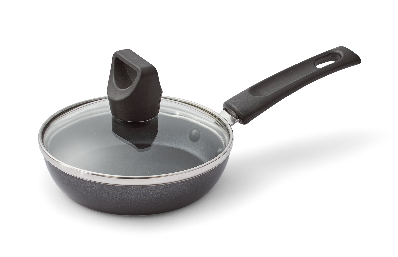 T-fal Nonstick Cookware, Covered One Egg Wonder Fry Pan, 4.5 inch, Black