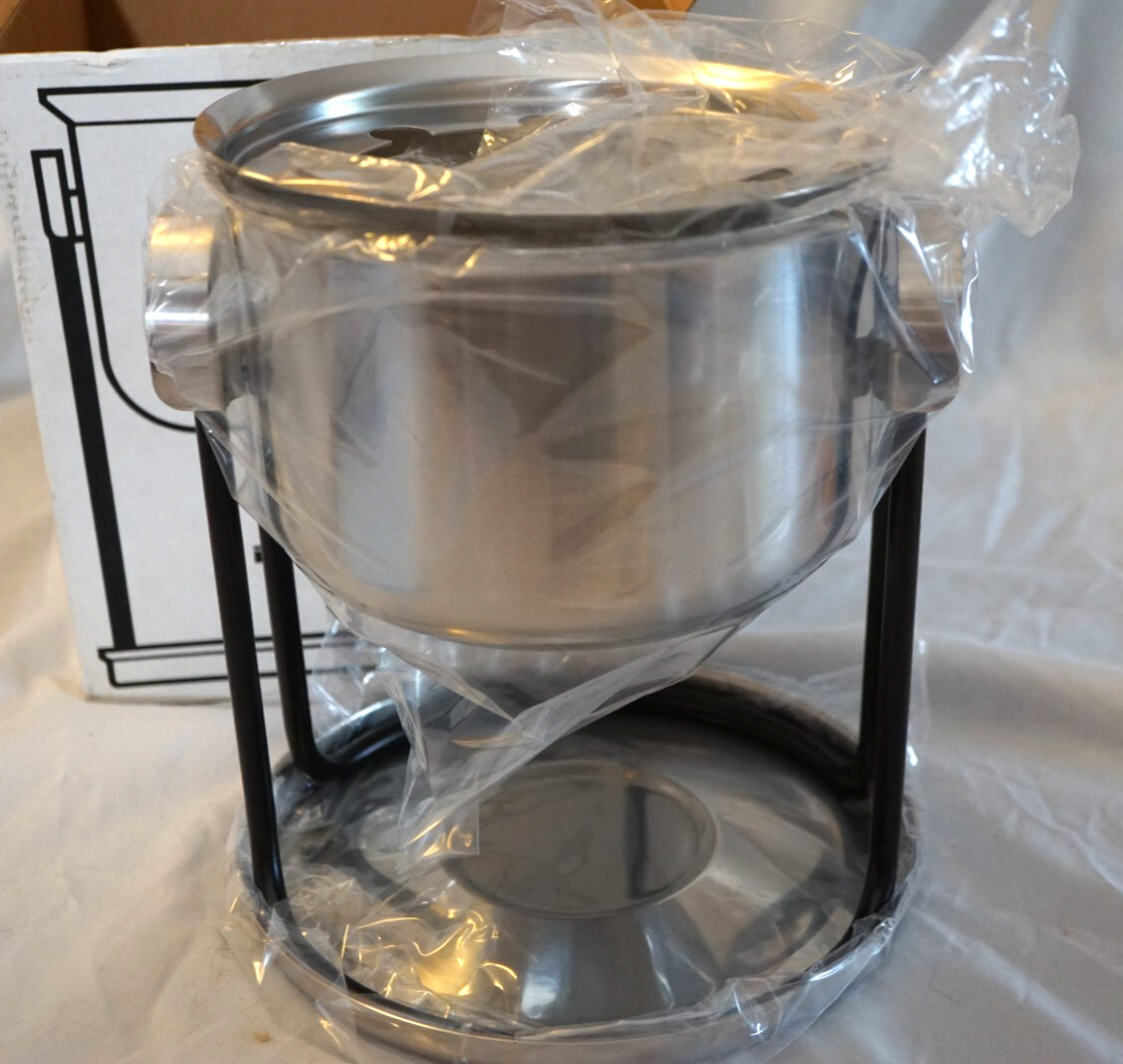 STELTON #1500 FONDUE SET STAINLESS STEEL ERIC MAGNUSSEN NEW IN BOX W/FORKS
