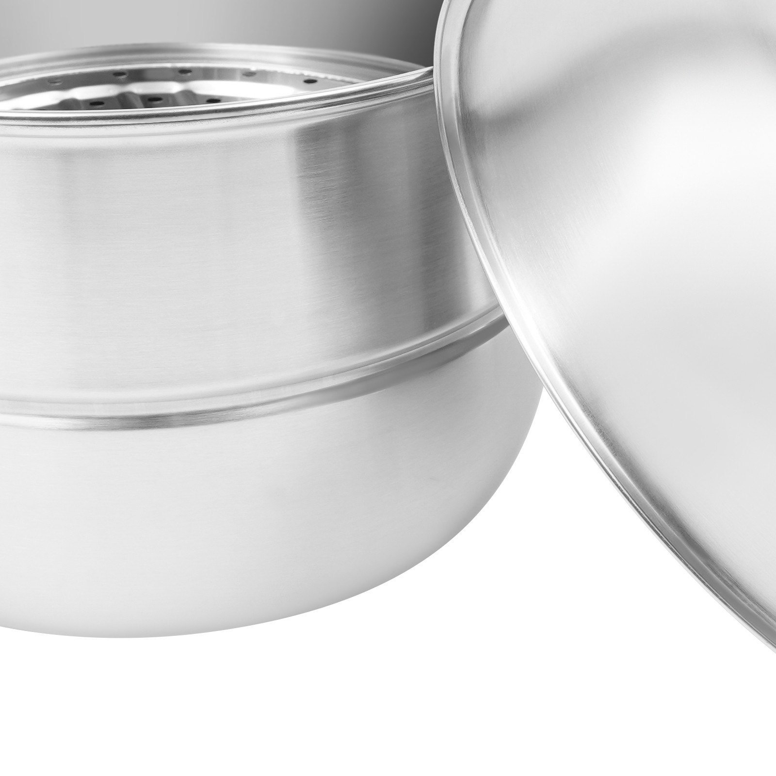 Steam Cooker, Stainless Steel Steam Cooker, 3-tier Steam Cooker Silver+Gold