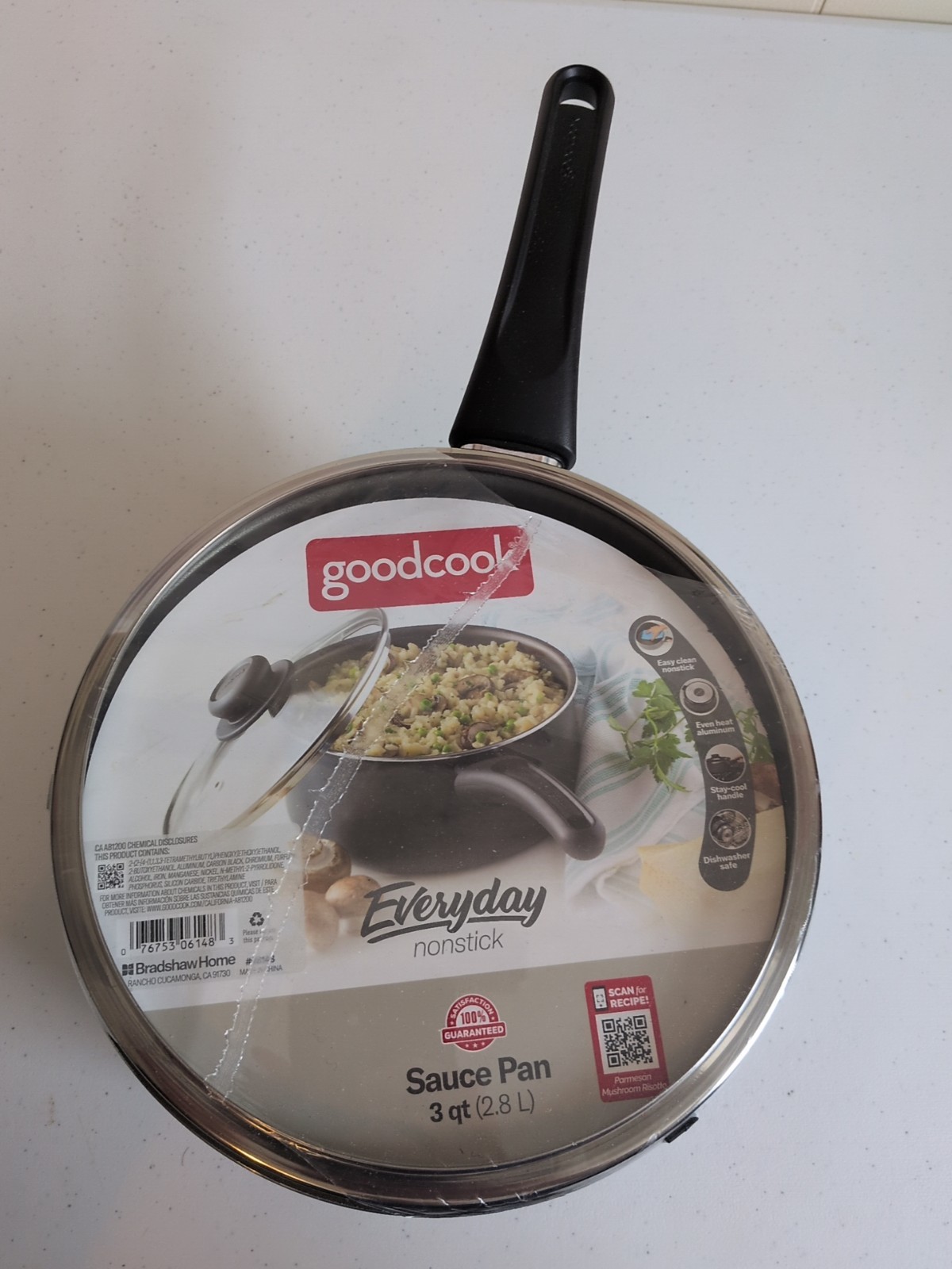 Good Cook 3 Qt Sauce Pan Stay-cool Handle Nonstick Gray 06148 NEW SEALED