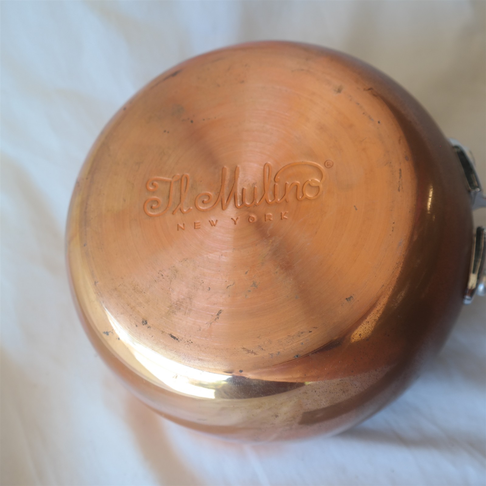 New IL MULINO heavy Copper Stainless lined 1 1/2 Qt Saucepan 5 7/8″ diameter