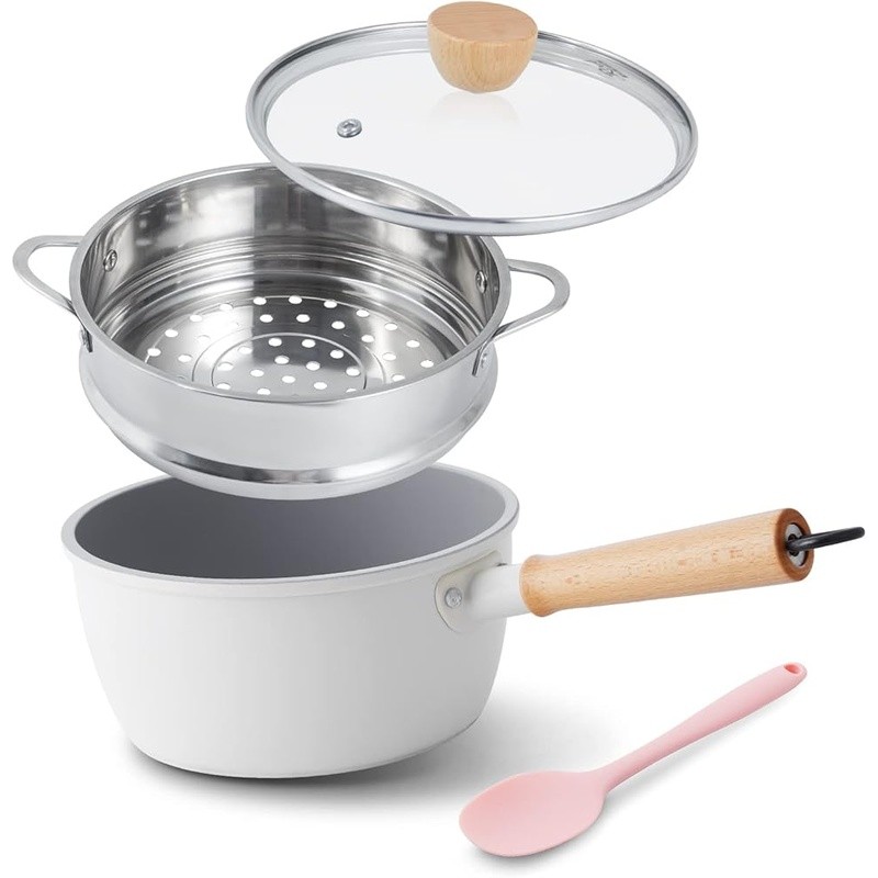 Ceramic Non-Stick Cooking Pot Induction Compatible Vegetable Steamer Easy Clean