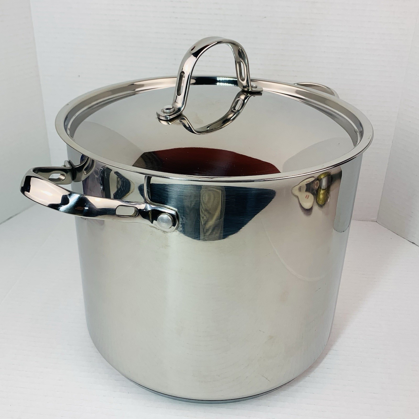 Cooks Standard Clad 12 Quart 18/10 Stainless Steel Stock Pot w/ Lid Deep Large