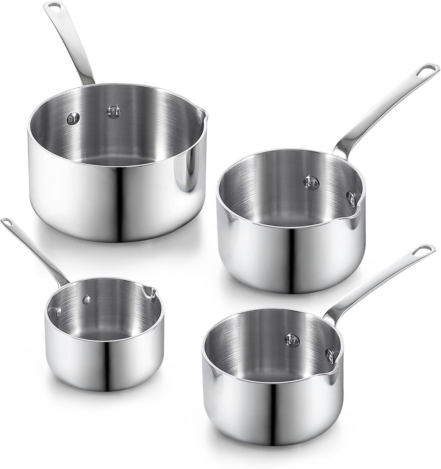 Multi-Ply Clad Butter Warmer Set, Small Stainless Steel Sauce Pan, Mini Butter