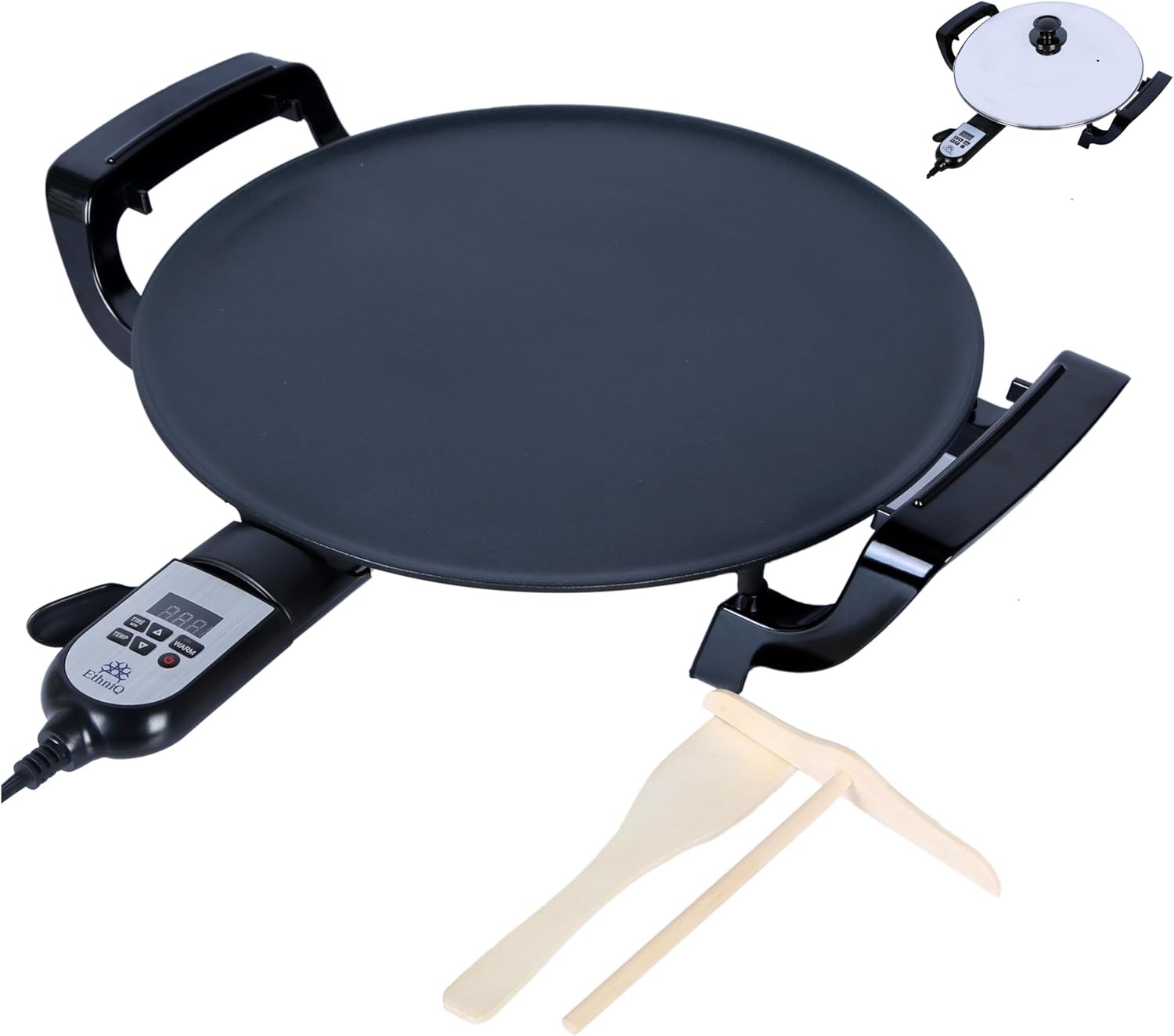 16″ Electric Frying Pan with Adjustable Digital Heat Control – Even Heat