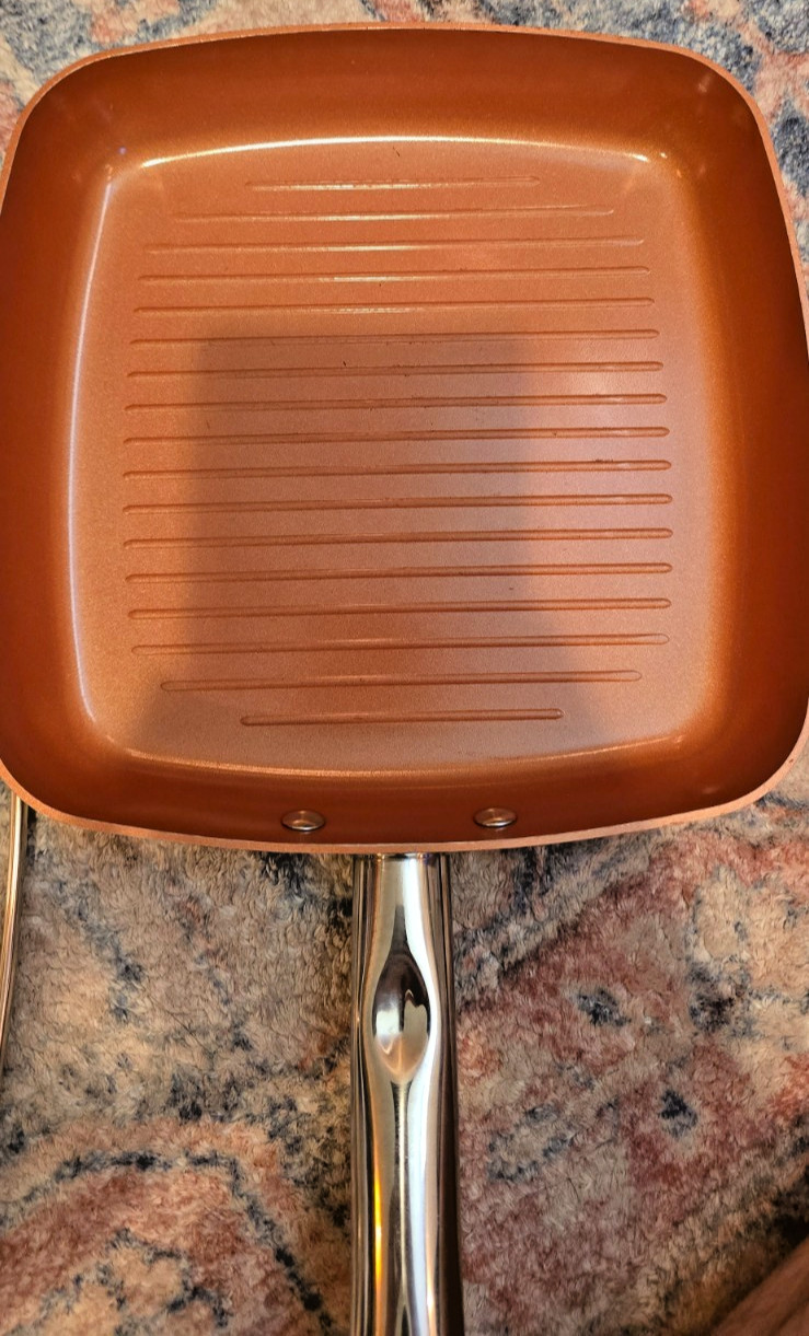 Copper Chef Grill Pan 9.5″ Steel Handle Non Stick S1 Induction Friendly