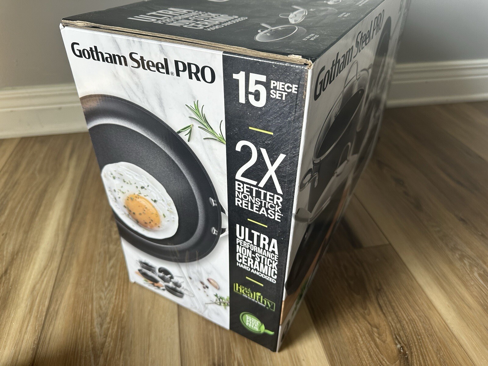 Gotham Steel Pro Nonstick 15-Piece Hard Anodized Aluminum Ceramic Cookware Set