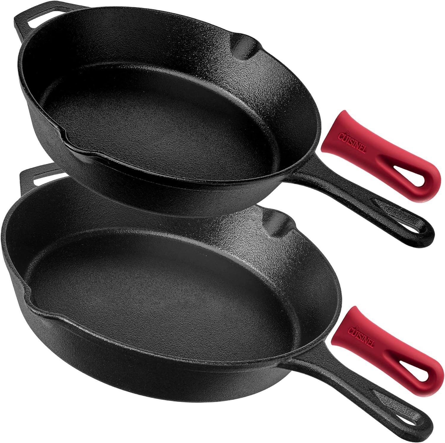 Seasoned Frying Pan, C12610 – Cuisinel 10″ + 12″ Cast Iron Skillets Pre