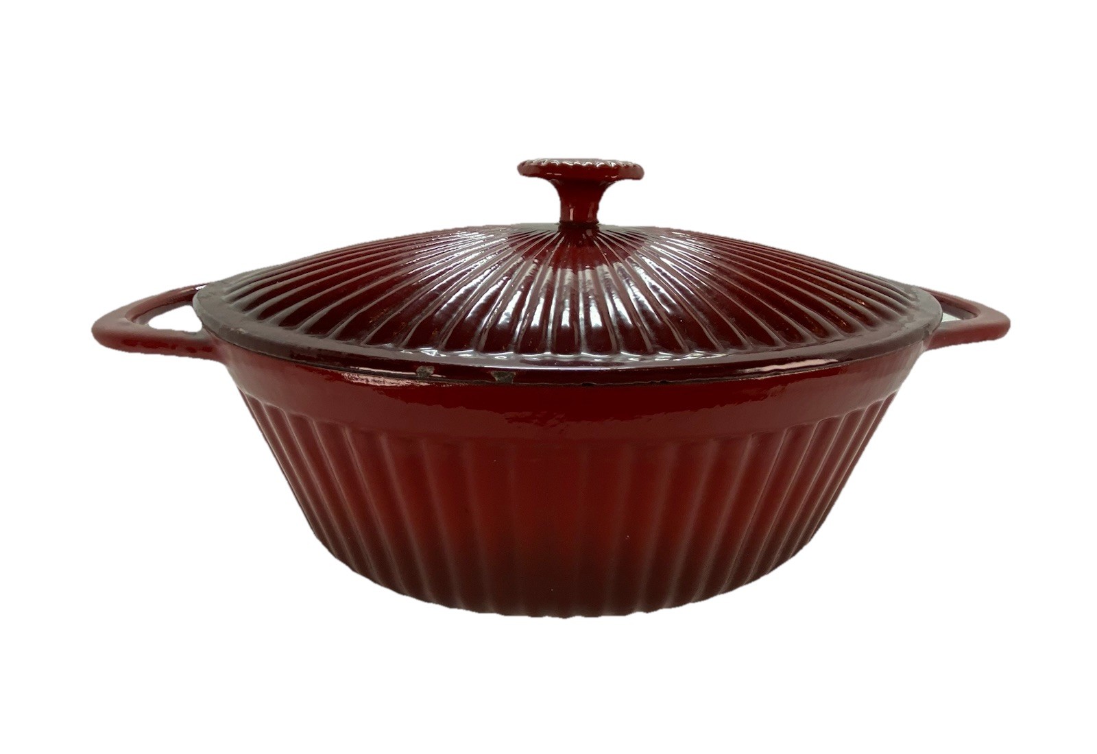 Paula Deen 5 Qt Burgundy/Red Enameled Cast Iron Dutch Oven w/Lid -FREE SHIPPING