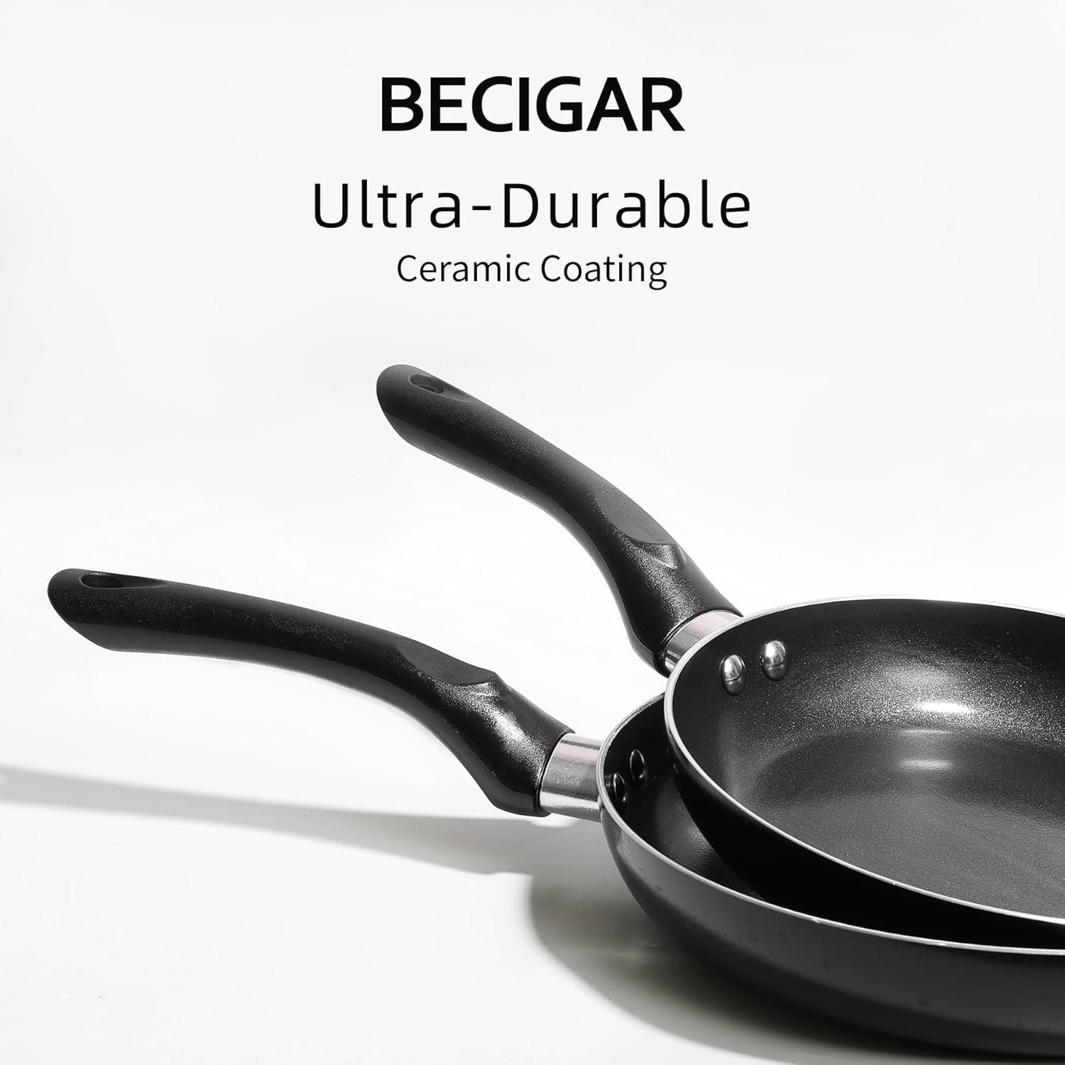 BECIGAR 8 Pcs Ceramic Pots and Pans Set, Cooking Pan Set, Nonstick
