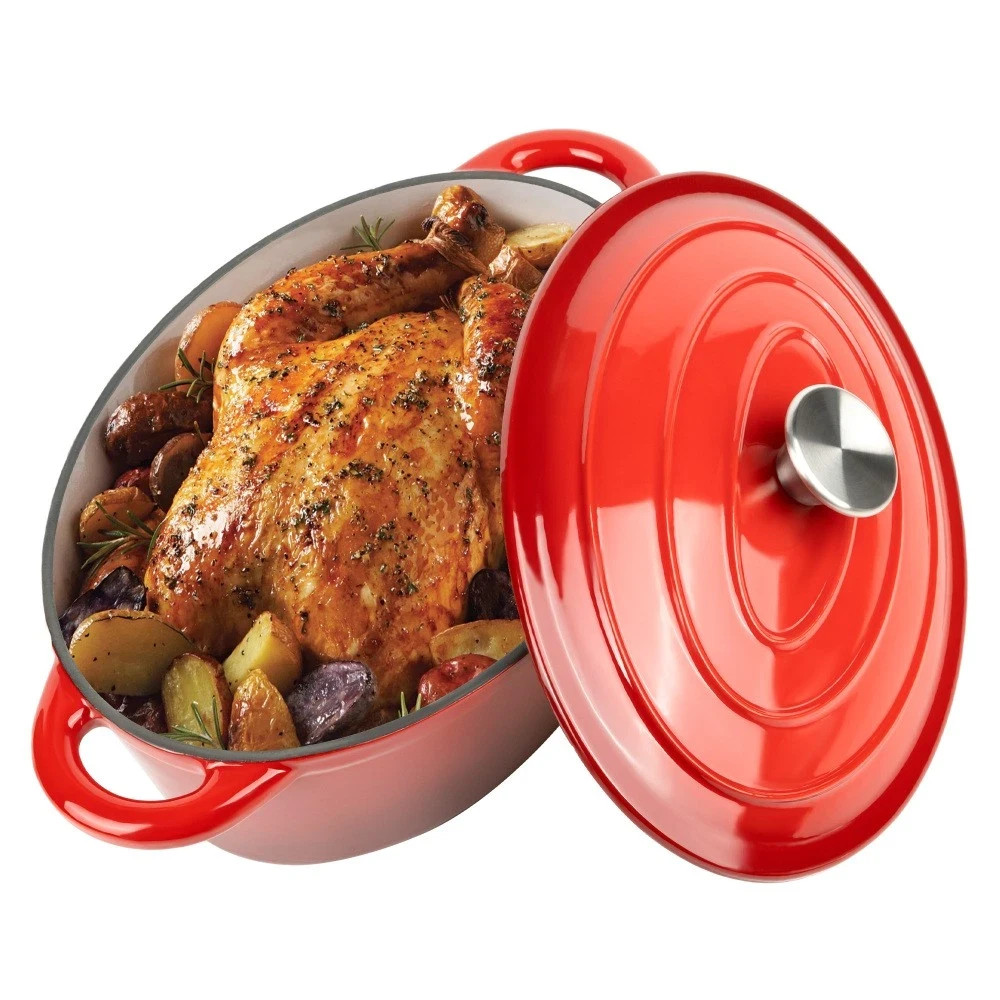 4.5 Quart Non Stick Enameled Cast Iron Dutch Oven Pot with Lid, Lid up to 500°F