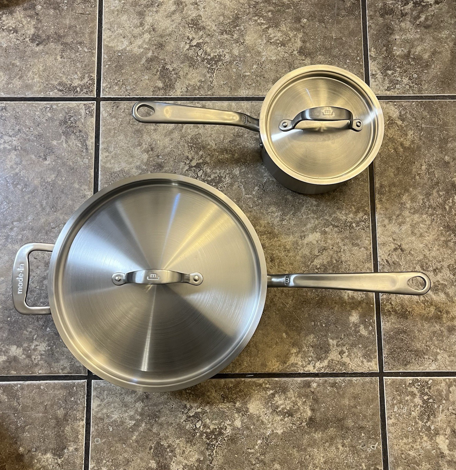 Made In Cookware Stainless Clad 2QT Saucepan & 5 QT Saucier Pot Made-In Italy