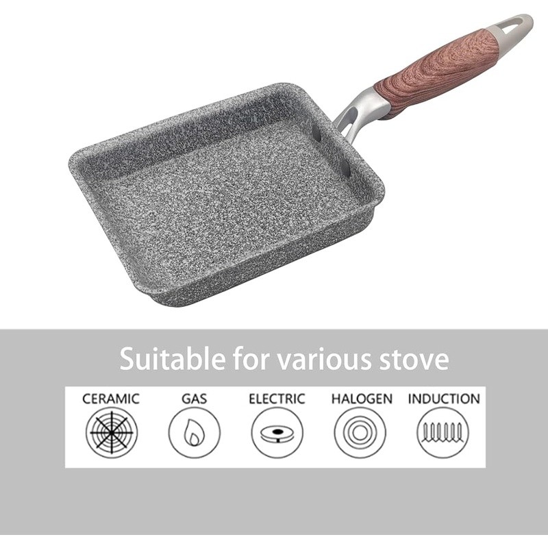 Japanese Omelet Pan Set Nonstick Cooking Tools Induction Electric Stove Cookware