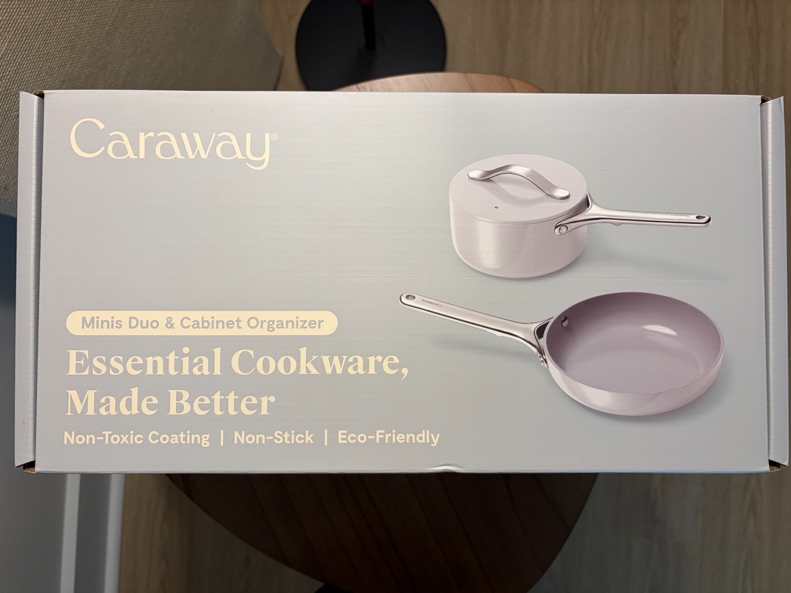 Caraway Minis Duo Non-Toxic Cookware | Gray. 8” Pan & 1.75 qt Pan w Lids