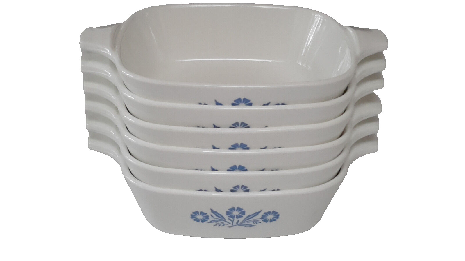 Petite Pan Corning Ware P-41 Blue Cornflower 6 12oz USA White 7″ Baking VTG